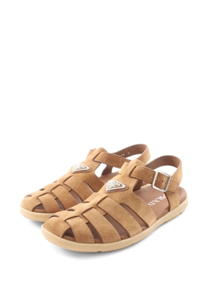 Prada Pre-Owned Triangle logo fisherman sandals - Neutrals