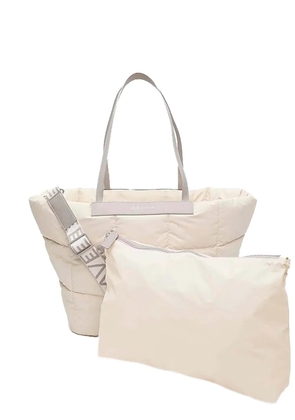 VeeCollective quilted logo-strap backpack - Neutrals
