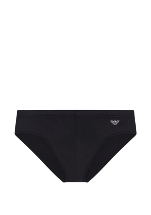 Emporio Armani logo-patch swim briefs - Black