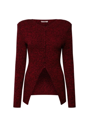 Et Ochs marl-effect cut-out cardigan - Red