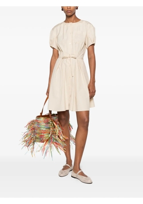 LOEWE Anagram-detail mini dress - Neutrals