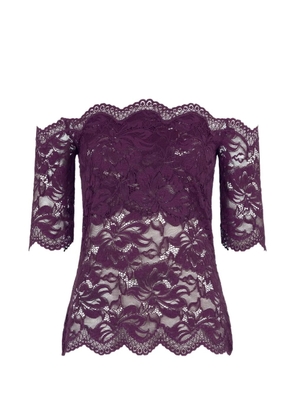 Rabanne layered-lace off-shoulder top - Purple