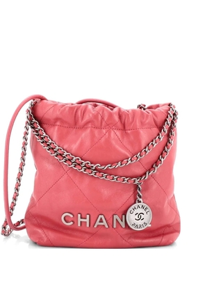 CHANEL Pre-Owned 22 Chain Hobo Quilted Calfskin Mini crossbody bag - Pink
