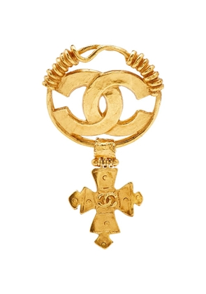 CHANEL Pre-Owned CC-logo brooch - Gold
