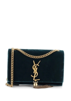 Saint Laurent Pre-Owned Classic Monogram Tassel Velvet Small crossbody bag - Green