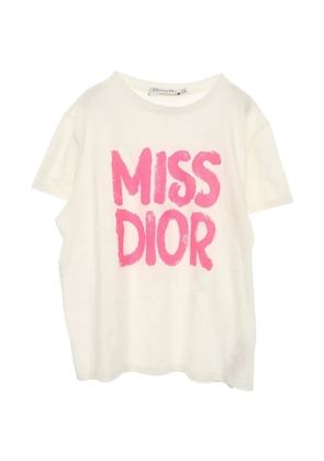 Christian Dior Pre-Owned 2010s Miss Dior logo-print cotton T-shirt - Neutrals