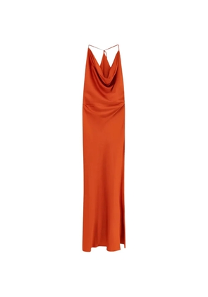 ACTUALEE cowl-neck ruched maxi dress - Orange