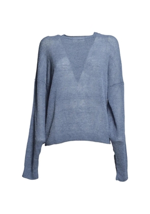 SOLOTRE fine-knit drop-shoulder sweater - Blue