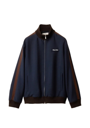 Miu Miu kid-mohair blouson jacket - Blue