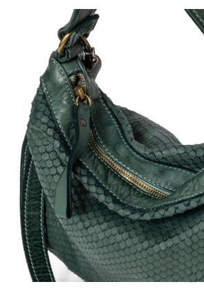 SOMMET Corda scale-texture medium shoulder bag - Green