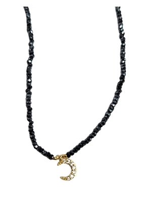 Madison beaded crescent-moon necklace - Grey