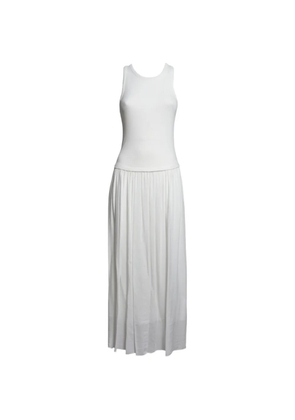 SOLOTRE cotton pleated maxi dress - White