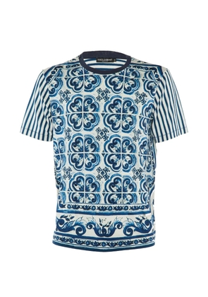 Dolce & Gabbana Pre-Owned Majolica-print cotton crew-neck T-shirt - White