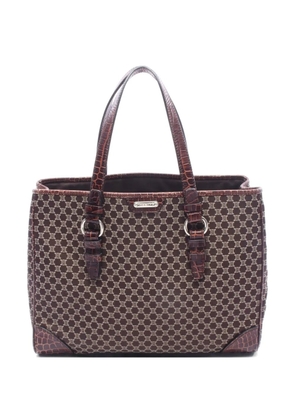 Celine Pre-Owned Macadam croc-embossed tote bag - Brown
