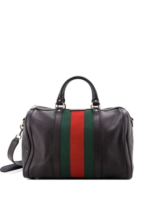 Gucci Pre-Owned Vintage Web Boston Bag Leather Medium satchel - Brown