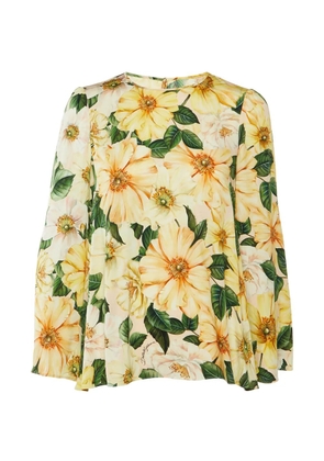 Dolce & Gabbana Pre-Owned floral-print silk blouse - Yellow