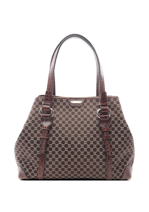 Celine Pre-Owned 2000s Macadam croc embossed tote bag - Brown
