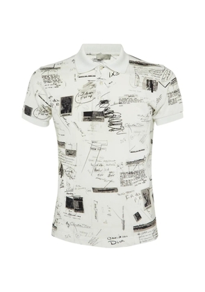 Christian Dior Pre-Owned Scrapbook-print cotton polo shirt - Neutrals