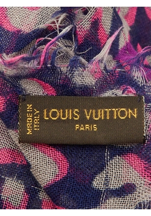 Louis Vuitton Pre-Owned Leopard Graffiti scarf - Blue