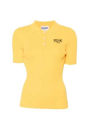 MOSCHINO JEANS ribbed-knit logo-embroidered T-shirt - Yellow