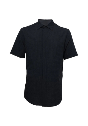 Emporio Armani Icon seersucker short-sleeve shirt - Grey