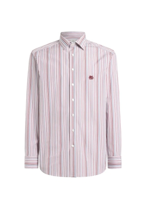 ETRO striped-pattern cotton shirt - Pink