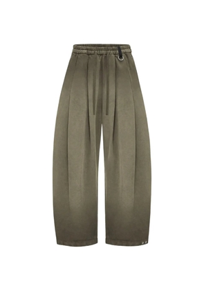 TEAM WANG design Reset washed-effect pleated track pants - Brown