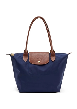 Longchamp Le Pliage leather flap tote bag - Blue
