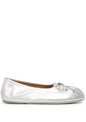 Marsèll metallic leather ballerina shoes - Silver