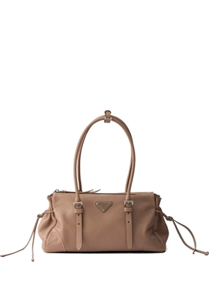 Prada Bonnie medium antiqued leather tote bag - Neutrals