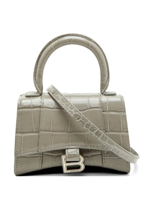 Balenciaga Pre-Owned Hourglass croc-embossed shoulder bag - Grey