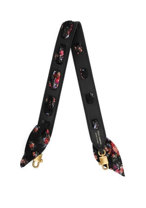 Dolce & Gabbana floral-print shoulder bag strap - Black
