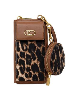 Lola Casademunt leopard-print logo-plaque wallet - Brown