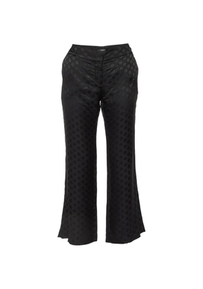 Balmain Pre-Owned logo-jacquard palazzo pants - Black