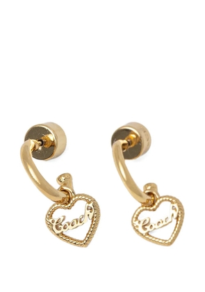 Coach heart-charm hoop earrings - Gold