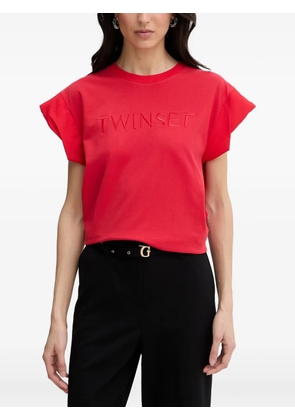 TWINSET logo-embroidered cap-sleeve T-shirt