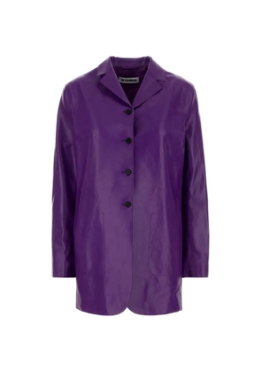 Jil Sander leather notched-lapels jacket - Purple