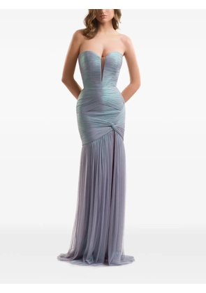 IMROSKA ruched slit-detail dress - Purple