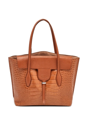 Tod's Vintage Joy croc-embossed tote bag - Brown