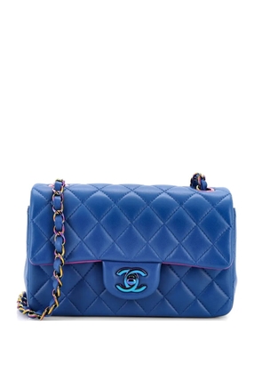 CHANEL Pre-Owned Classic Single Flap Bag Quilted Lambskin with Rainbow Hardware Mini crossbody bag - Blue