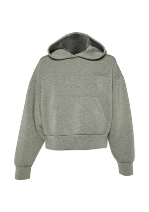 Gucci Pre-Owned Gucci logo-embroidered jersey hoodie - Grey