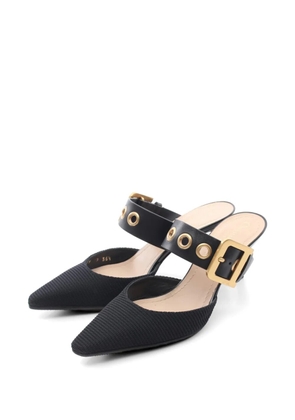 Christian Dior Pre-Owned 2000s buckled eyelet mules - Black
