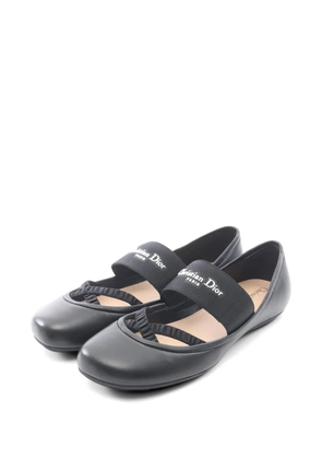 Christian Dior Pre-Owned Shade logo-strap ballet flats - Black