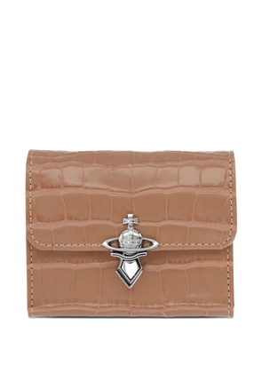 Vivienne Westwood croc-effect Orb wallet - Neutrals