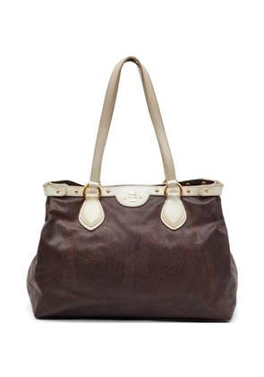 Etro Pre-Owned paisley-print leather tote bag - Brown