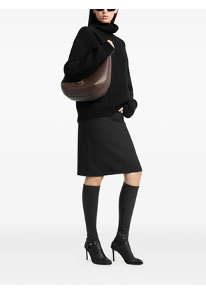 Courrèges Hobo grained leather shoulder bag - Brown