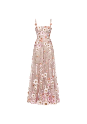 Bronx and Banco Venice 3D Jasmine floral-appliqué dress - Pink