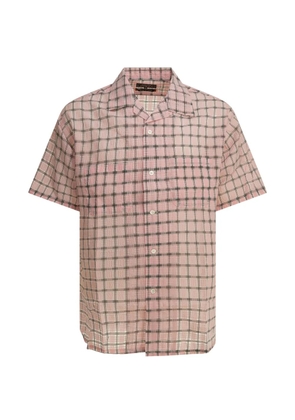BEAMS PLUS check-pattern short-sleeve shirt - Pink