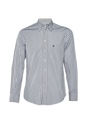 Carolina Herrera Vintage logo-embroidered striped shirt - Blue