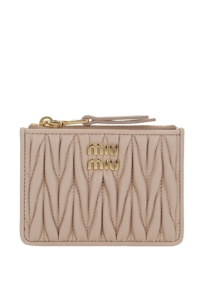Miu Miu Matelassé leather wallet - Pink